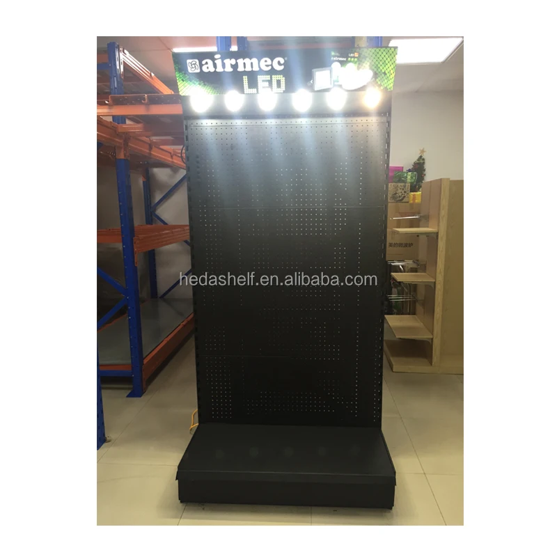 Tools display rack shelf retail shelving racks metal store display rack with light