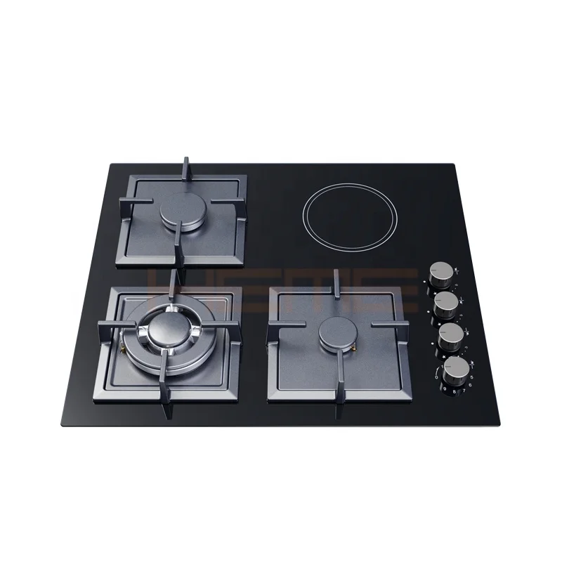 Professional Manufacturer New Design Home Kitchen 4 Fast Heating Zones Gas-Ceramic Combined Stove