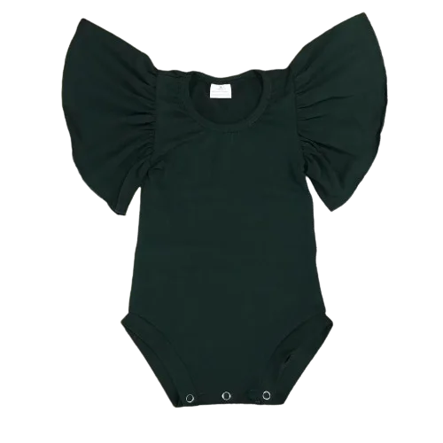 Summer wholesale boutique girls solid color fashion simple hot selling small flying sleeve rompers