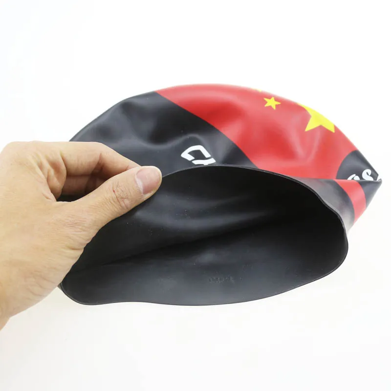 No MOQ Printing Design Funny Adult Shiny Custom Silicone Swim Cap None Wrinkle swimming caps