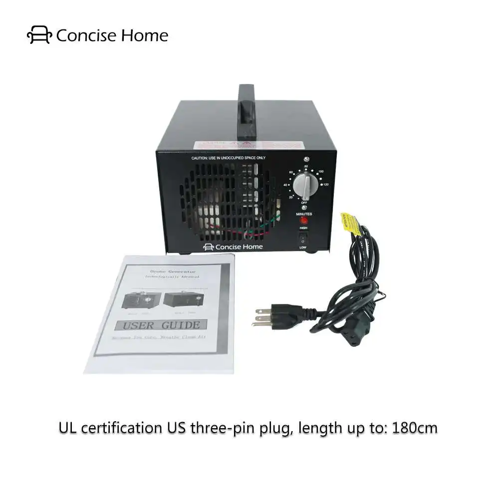 Ace Sea 10000mg Industrial O3 Home and Hotel Air Purifier Black Deodorizer Commercial Car Ozone Generator