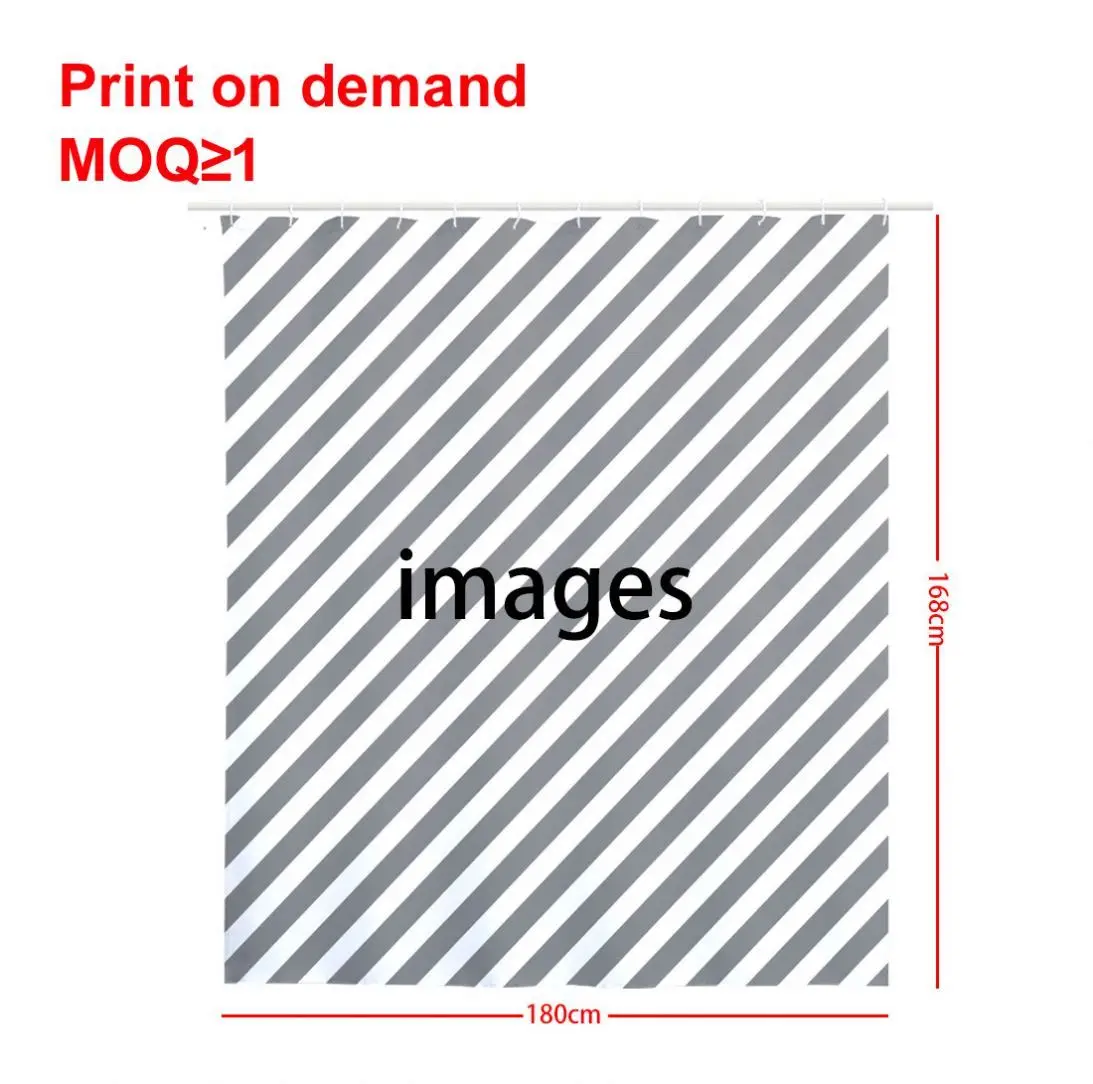 Custom Puerto Rico Flag Shower Curtain Bathroom Print On Demand Designer Fabric Shower Curtains Sets Wholesale Shower Curtains