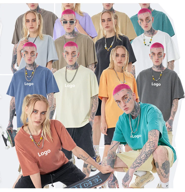 Acid Wash Dtg Print Cotton Vintage Logo Tee Streetwear Mens Clothing Manufacturers Graphic Oversized Tshirt Custom T Shirt