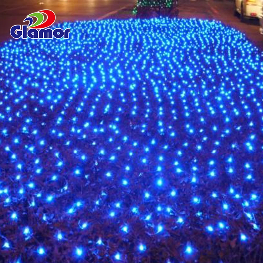 100-120V Outdoor IP65 Waterproof Christmas Decoration Rubber Cable LED Net Light Mesh Light for Lawn in Yard