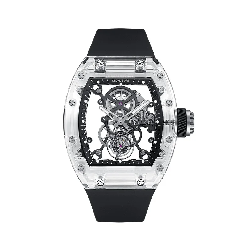 RTS High Quality Fashion Sapphire Crystal Mechanical Watch Sapphire Mirror Glass Mechanical Watch Sapphire Watch Tourbillon