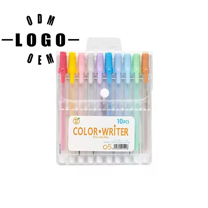 Small Fresh Cartoon Jelly Color Gel Pen 12 Color Creative Transparent Bronzing Color Marker Pen