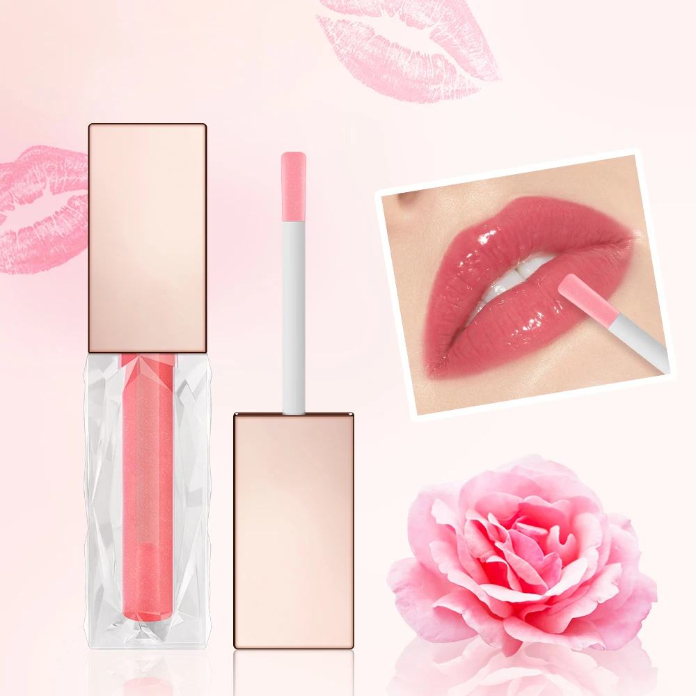 Long Lasting Moisturizing Brighten Lip Oil Smooth Glitter Texture Lip Gloss Wholesale Customization