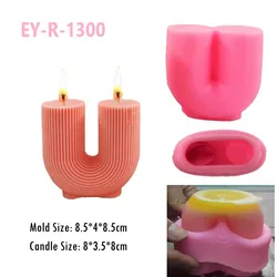 U Shape Resin Molds for Aromatherapy Candles DIY Casting Epoxy Mold for Soap,Candle, Chocolate, Plaster or Art Festive Crafts