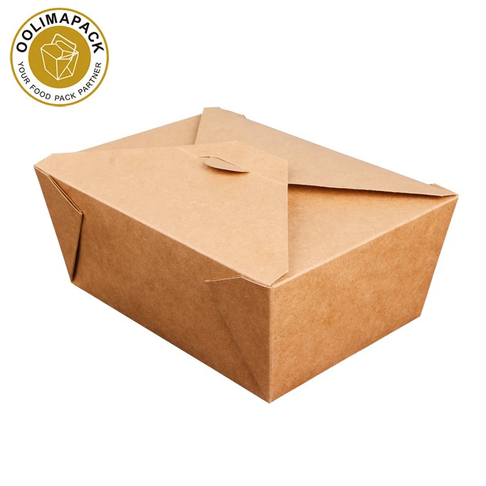 Disposable Custom Printed Recyclable Lunch Fast Food Paper Bento Box