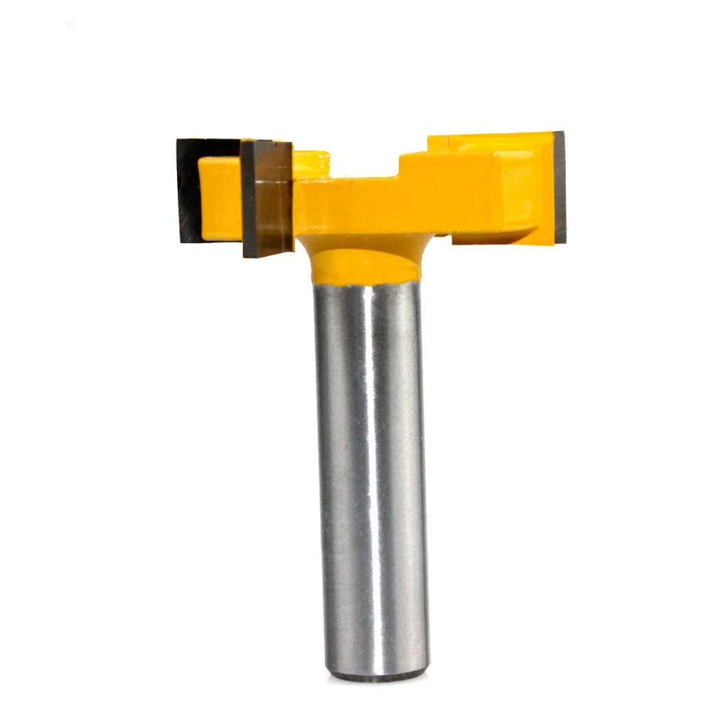 LAVIE 1pc 8mm 12 12.7 4 Edge T Type Slotting Cutter Woodworking Tool Router Bits for Wood Industrial Grade Milling Cutter 318Z4