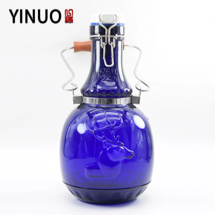 German reusable best beer bottle with flip top caps and labels