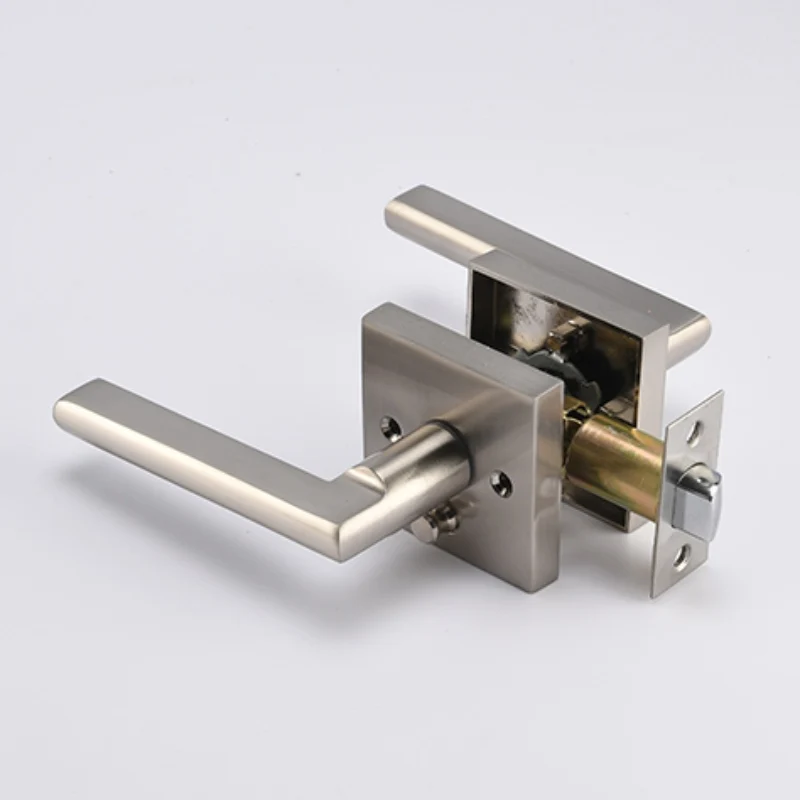 Interior Privacy Door Handle with Lock, Door Lever For Bathroom and Bedroom,  Keyless Push Button Lock Door Lever