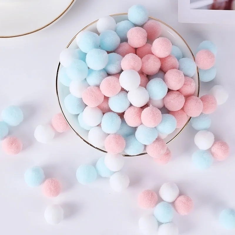 Home Decorations Plush Balls Kids DIY Creative Handmade Accessories Pompoms Colorful Craft Keychain Pom Pom