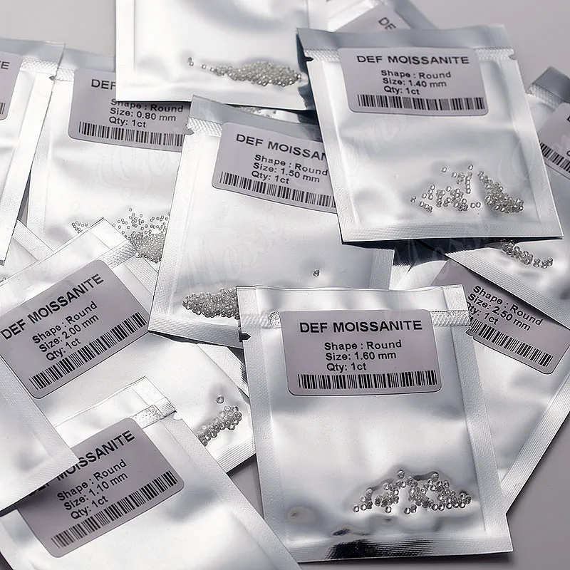 Wholesale price per carat loose round 1mm 1.2mm 1.3mm 1.4mm melee white moissanite diamond