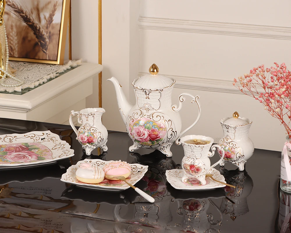 China best selling royal products bone china tea set porcelain storage bottle new bone china porcelain tea set