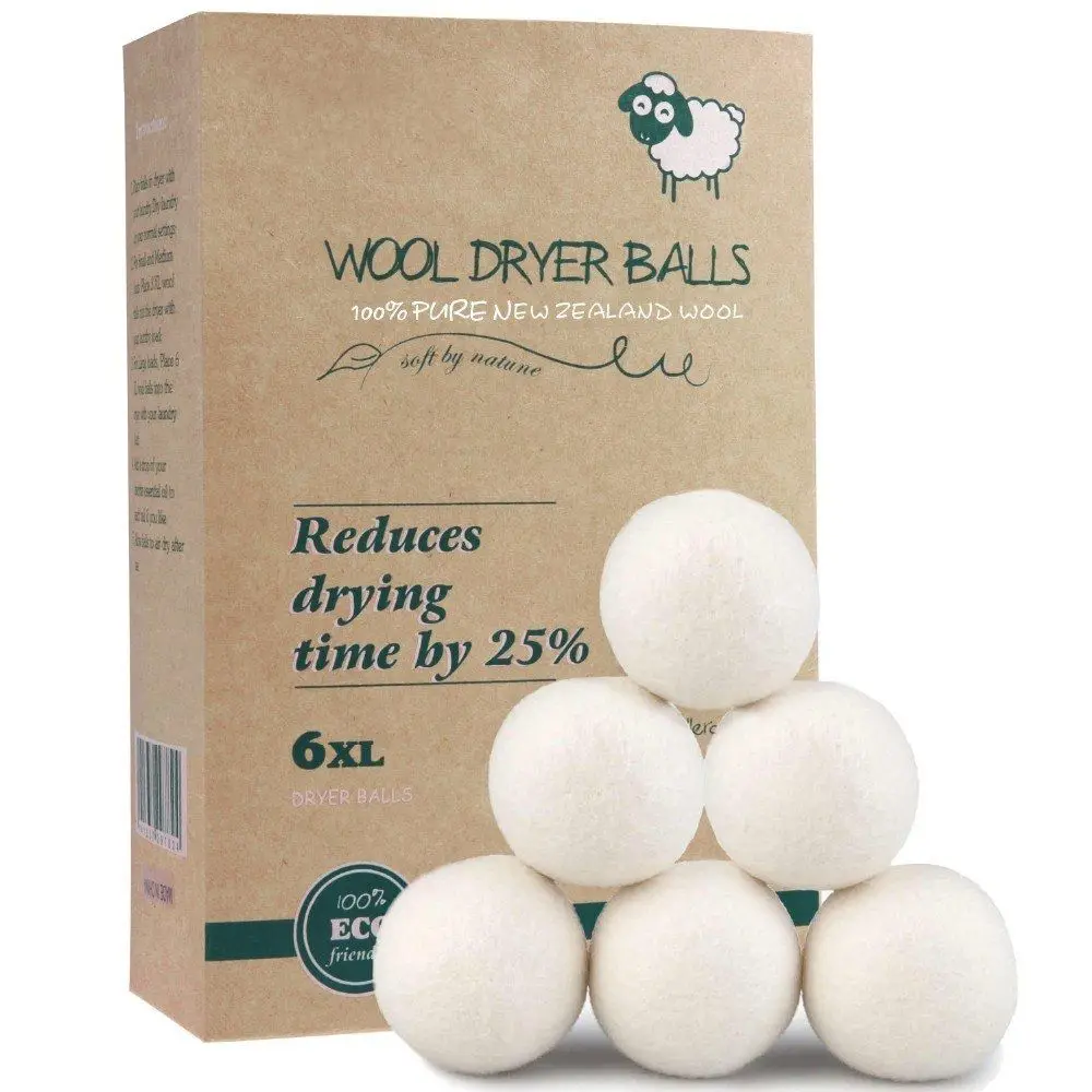 Wholesale 6-Piece Organic Dryer Wool Felt Dryer Balls Laundry Reusable Eco Friendly 7cm Anti Winding For Washing Machine