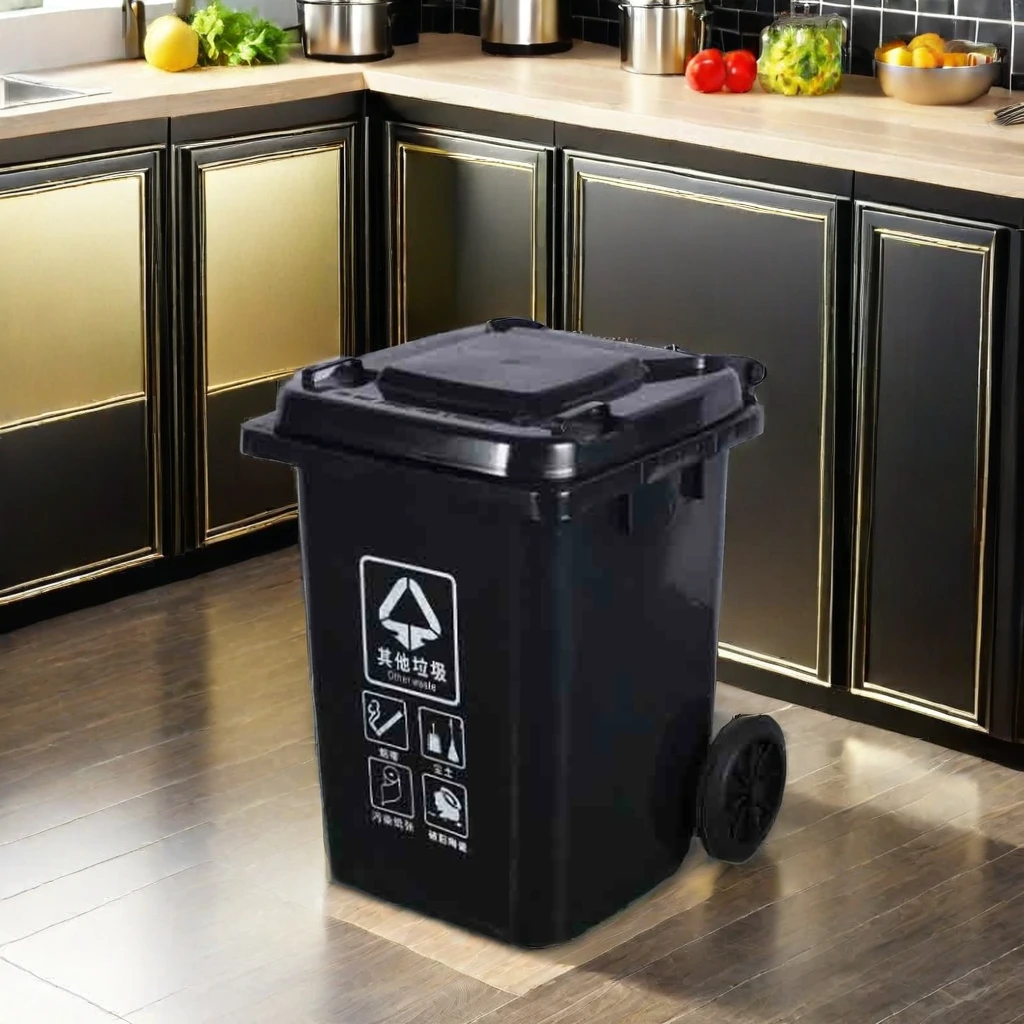Manufacturers wholesale high-quality plastic trash can 80L mobile trash can
