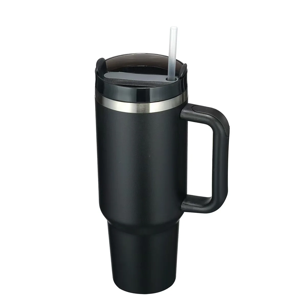40 oz Custom Logo Stainless Travel Mug with Handle Lid and Straw-40oz Tumbler Cup for Coffee and Water Glass Bottle