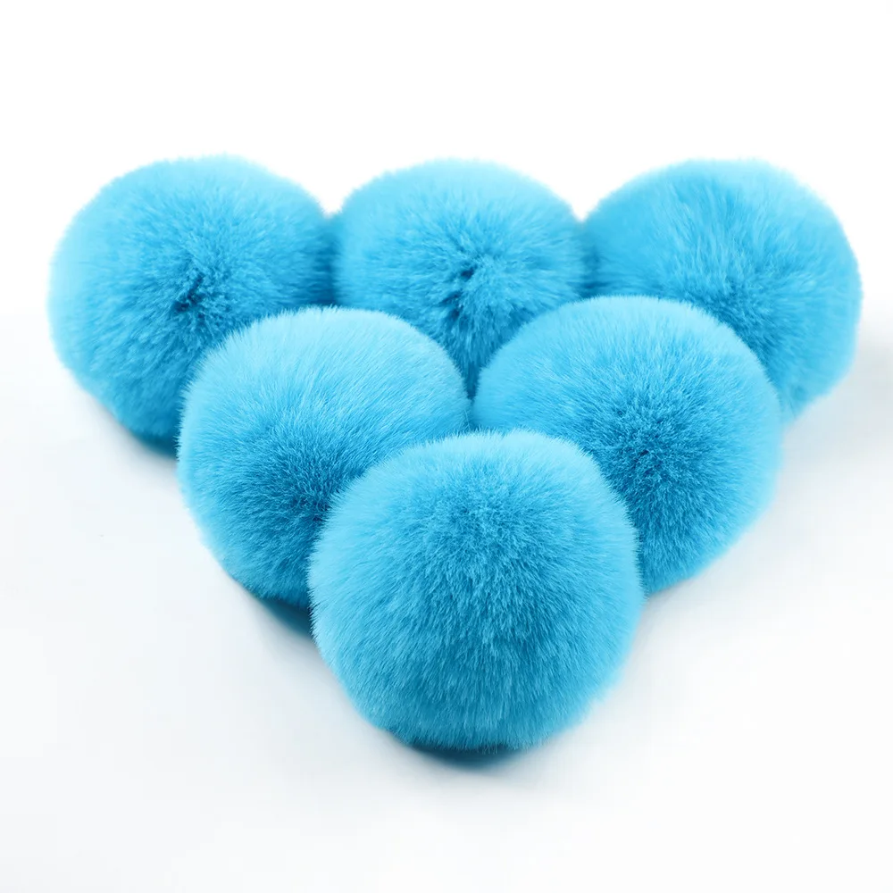 High Quality 6cm Pom Pom Ball Rabbit Fur Decorative Garment & Auto Upholstery Decoration