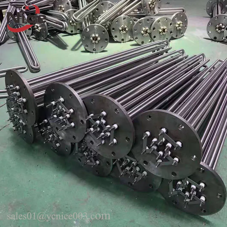 380V 24KW 3 фазы погружения фланца кипения трубчатый нагреватель