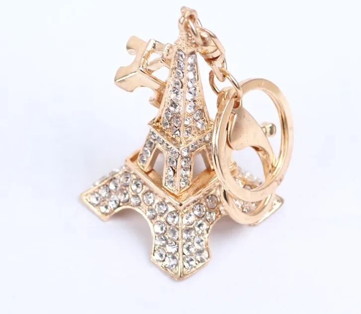 
Eiffel Tower Rhinestone Keychain Metal Diamond Keyring Creative Car Keychain 03KC135 