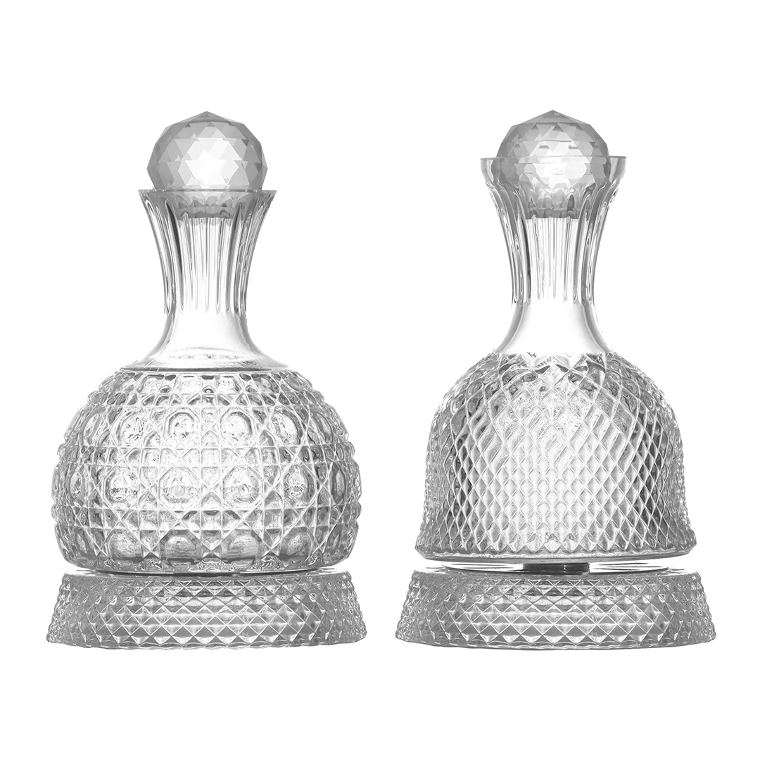 Lead-Free Crystal Glass Wine Decanters With Stopper Rotating Decanter Wine 1000ml 1500ml Red Wine Decanter