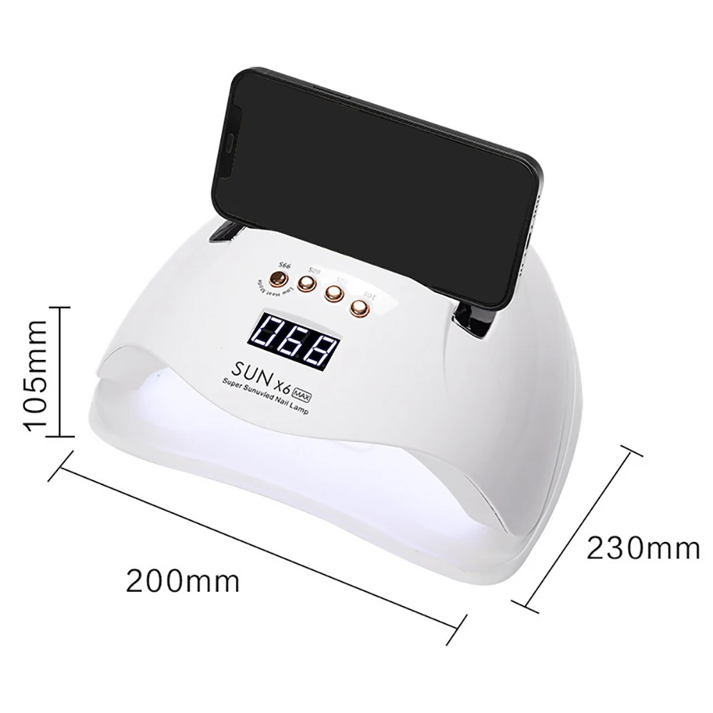 2023 New SUN X6 Max UV LED Nail Lamp Quick dry Non-black Hand Nail Lamp Nail salon with mobile stand