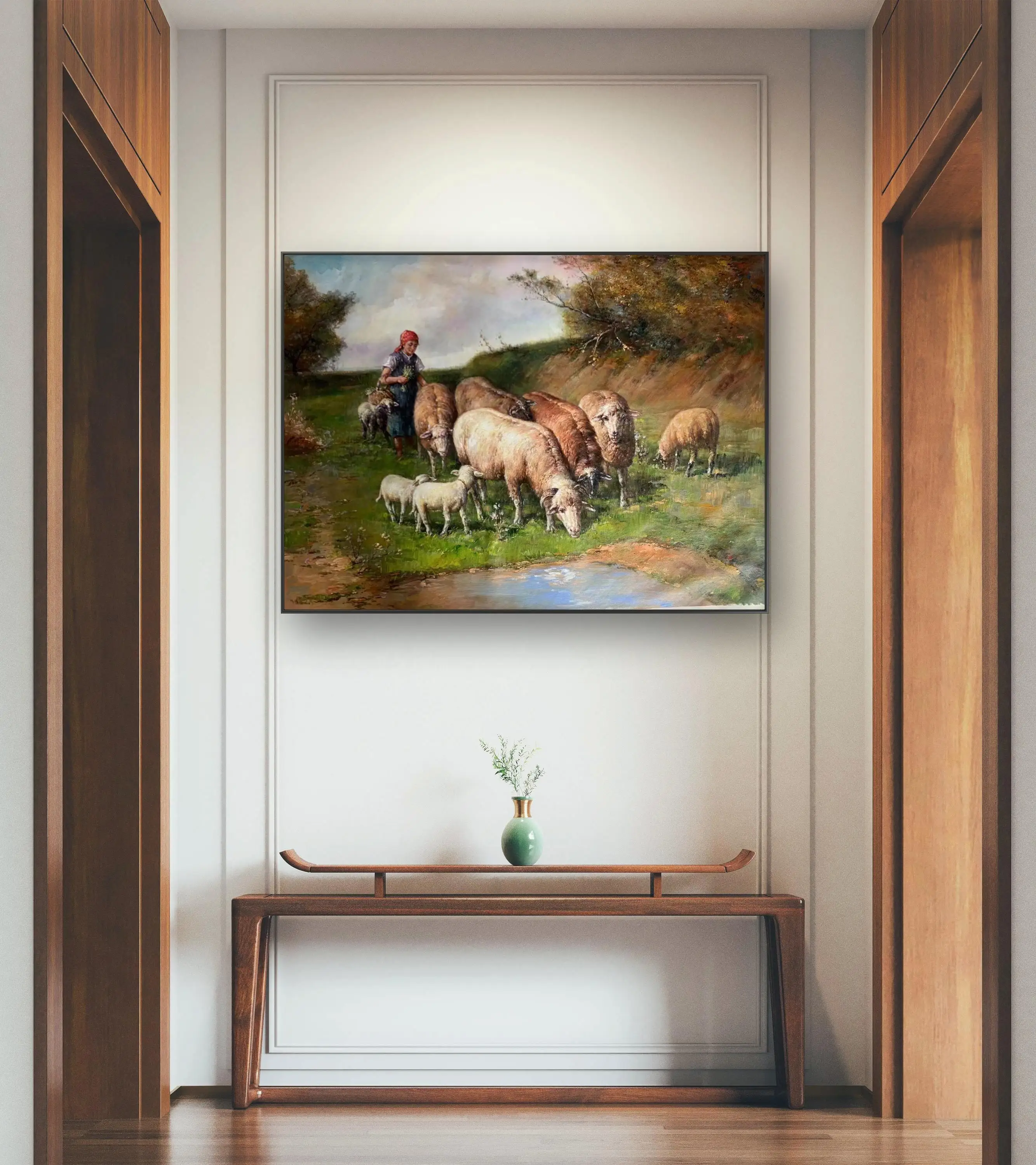 dedicated to animal painting for 15 years bright colors strong picture quality customizable Sheep picture