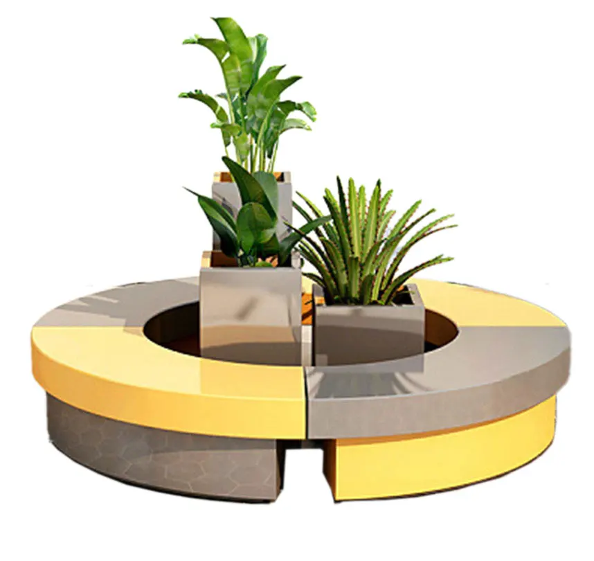 Y331 FRP  free combination flowerpot Bench Seating shopping mall public Airport Waiting Chairs customized furniture sofa