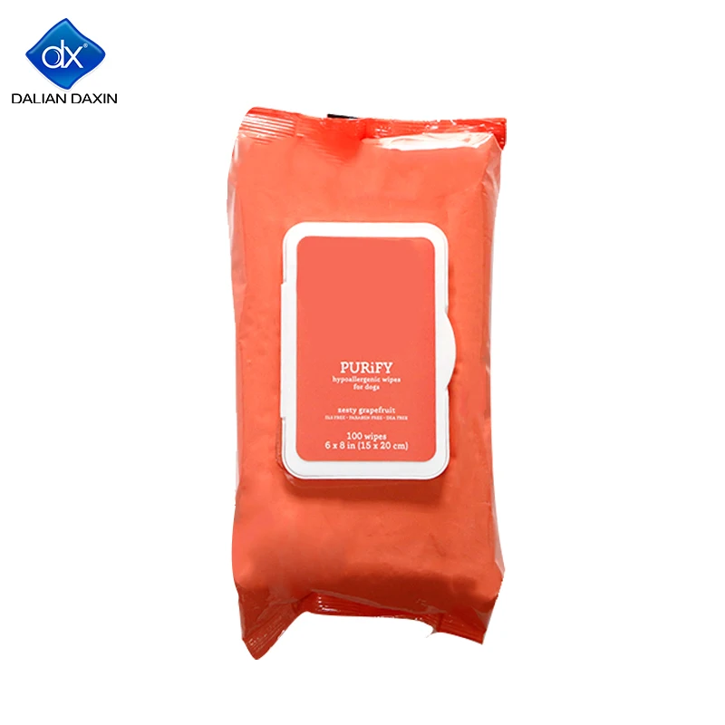 Organic Dog Cat Paw Ear Eye Tooth Clean Grooming Wet Wipe for Pet