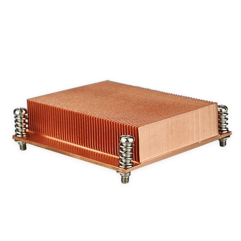 FM OEM passive Skived Fins pure Copper 1100 heatsink heat sink cooler for 1u CPU Radiators LGA 775 Dissipador de calor cooper