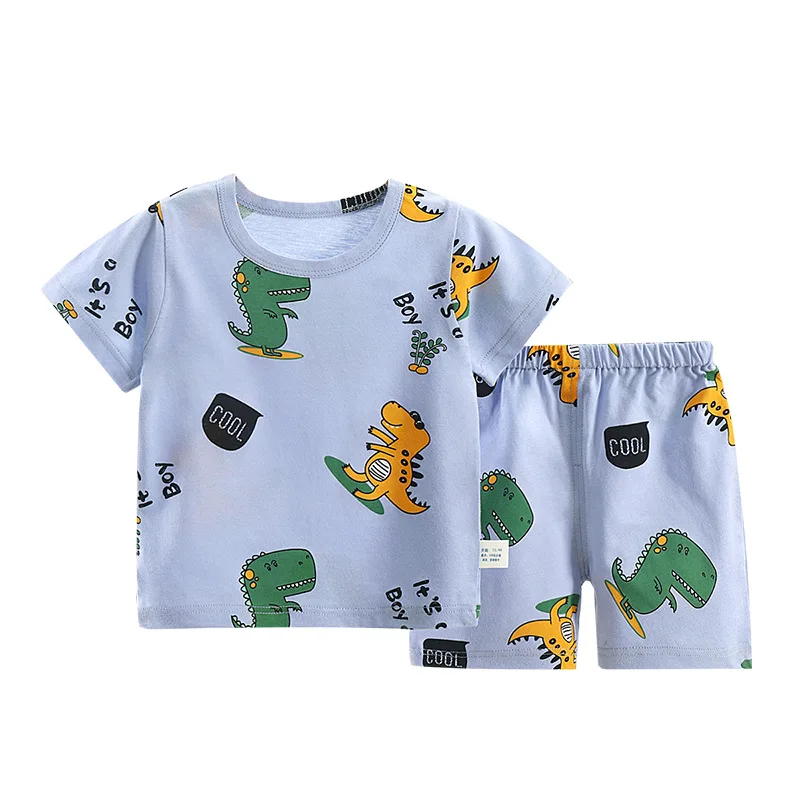 Amazon, унисекс, летние детские дешевые пижамные комплекты, 100% хлопок, пижама, детская одежда для сна, одежда для сна для мальчиков, Детские пижамные комплекты