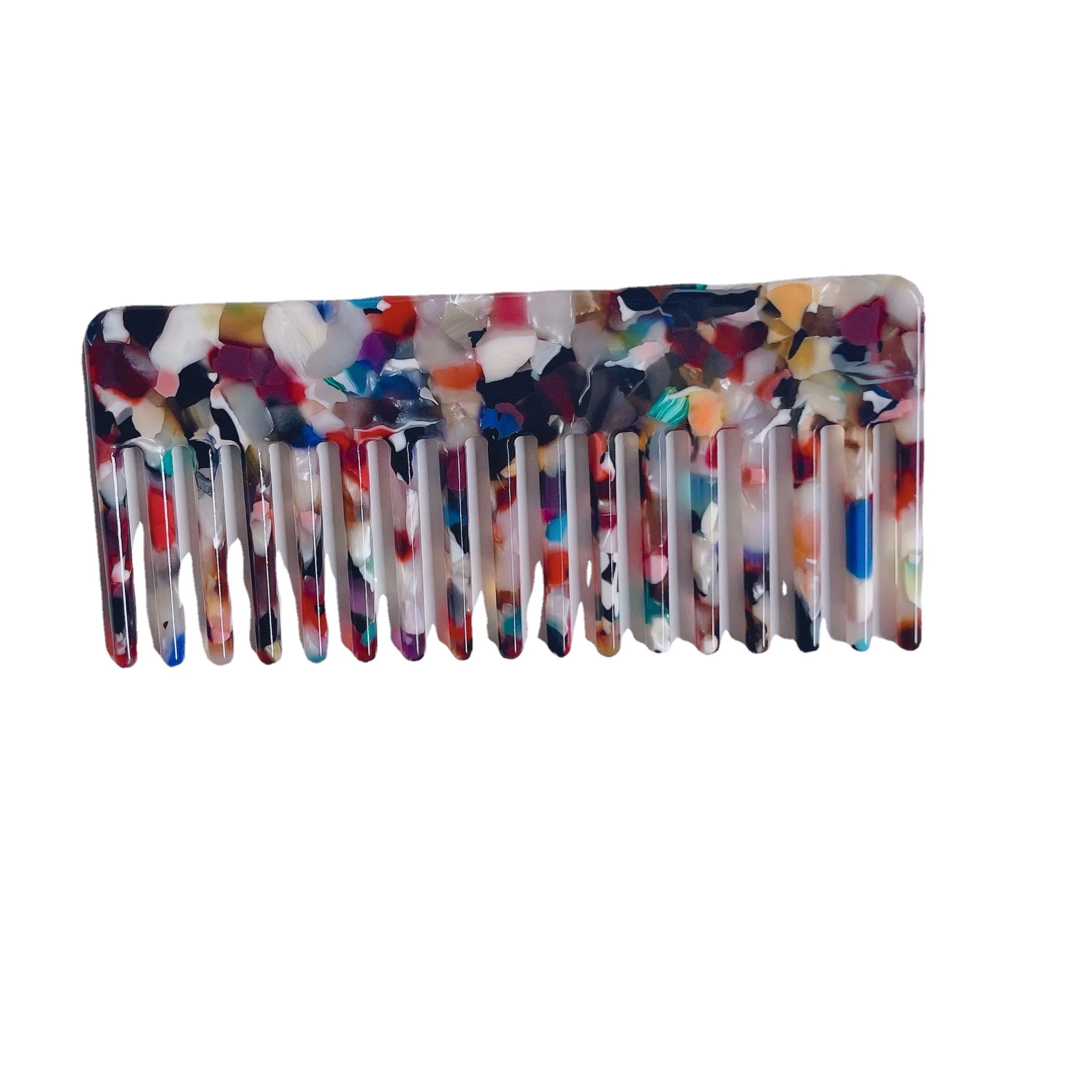 Detangle Acetic Acid Hair Comb Portable Leopard Marble Cushion Custom Wide Tooth Comb