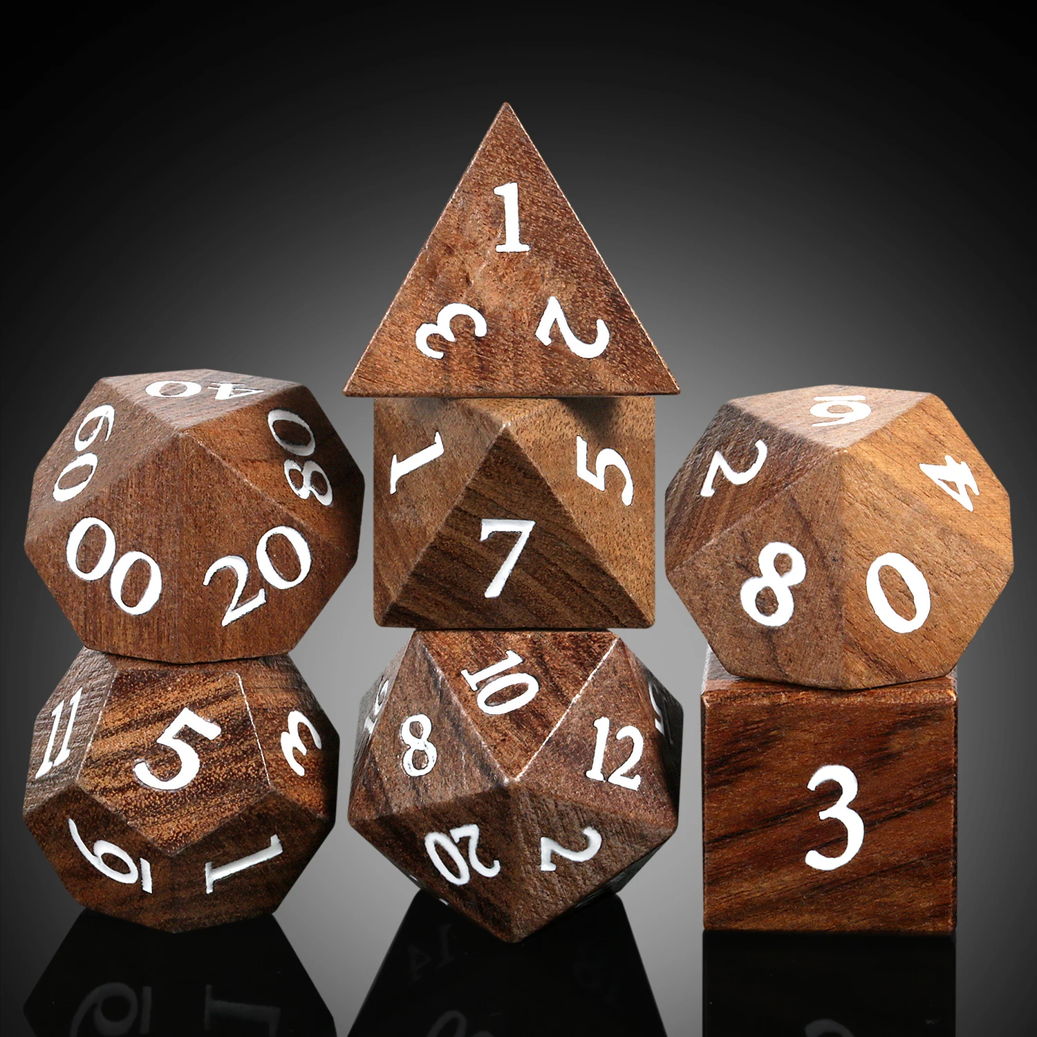 Wholesale Wooden Dice DnD Custom Wood dnd Dice D&D Wooden dnd Dice set for Dungeons and Dragons