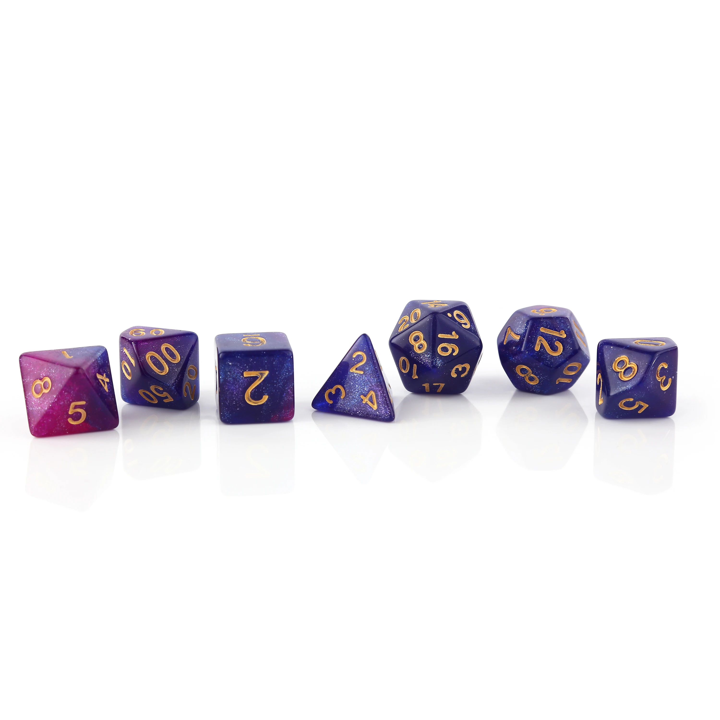 Perfect 7 Piece Polyhedral Plastic dnd dice set Yellow