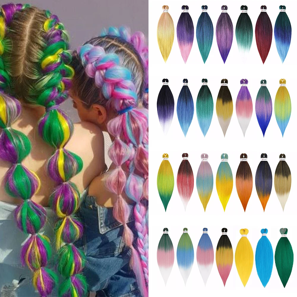 Wholesale Hair Bulk Ombre 3X Private Label EZ 52 Inch Synthetic Pre-stretch Pre Stretched Braiding Hair