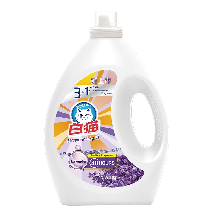 OEM Universal Washing Detergent Liquid 3kg New Formula Concentrated Lavender Laundry Detergent