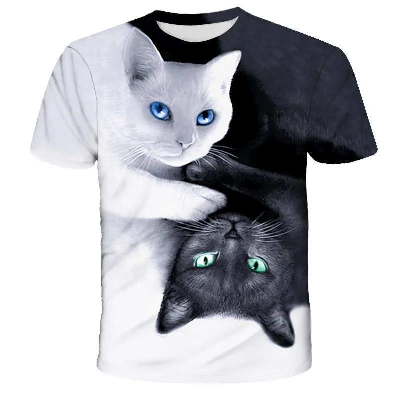 Summer Women Short Sleeve Tees Cat 3D T Shirts Casual Femme Tops Girls T-Shirt