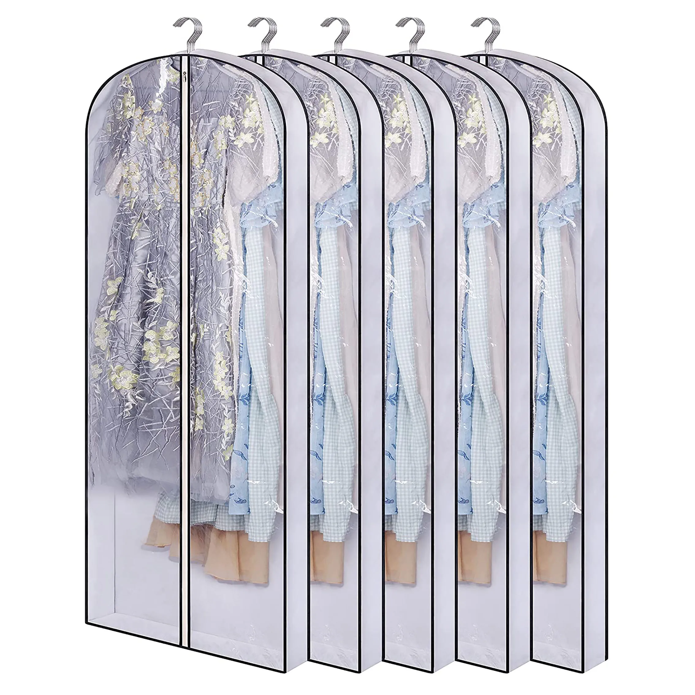 New Housewear Hanging Garment Bags for Closet Storage Breathable Material Versatile Usage Clear Dress Garment Bag for Clothes