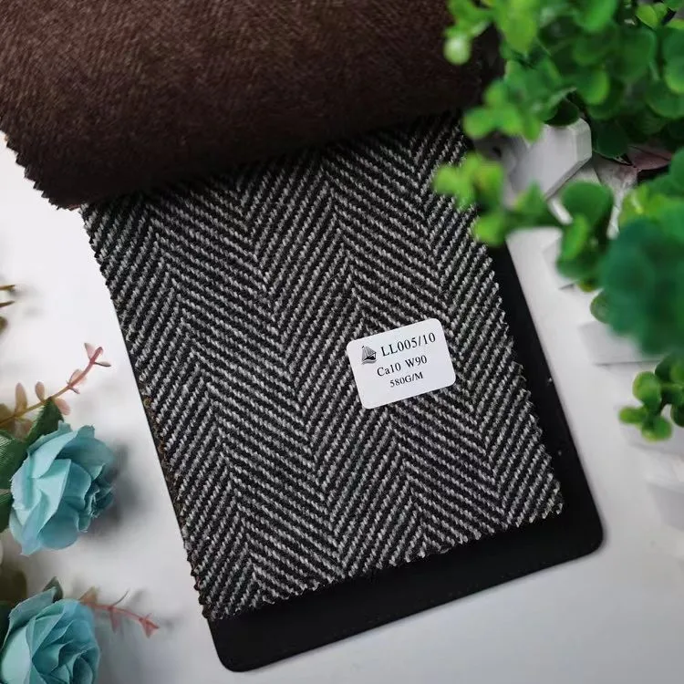 FLLL005 100% Merino wool suit fabric cashmere wool-spun Houndstooth fabric pure Merino suit wool fabric for women coat