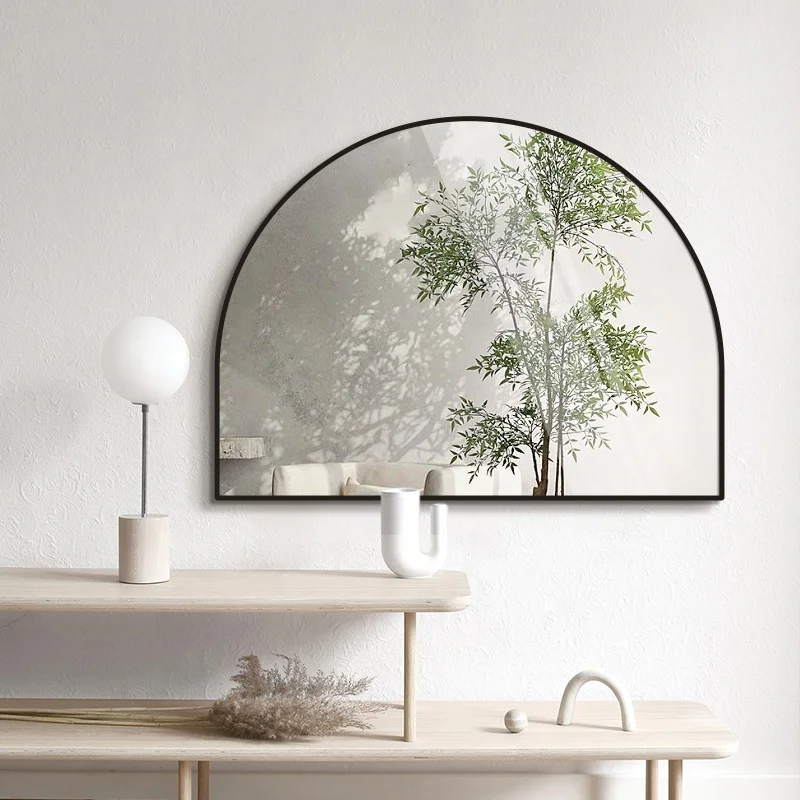 Large black Gold arch Metal framed Wall Decor Mirror bathroom mirror