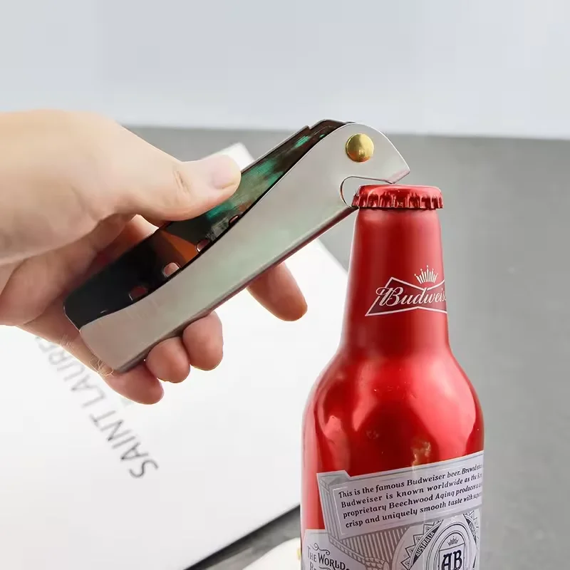 Wholesale Metal Foldable Beard Comb Travel Pocket Clip Stainless Steel For Men Grooming Hair Moustache Beard Comb