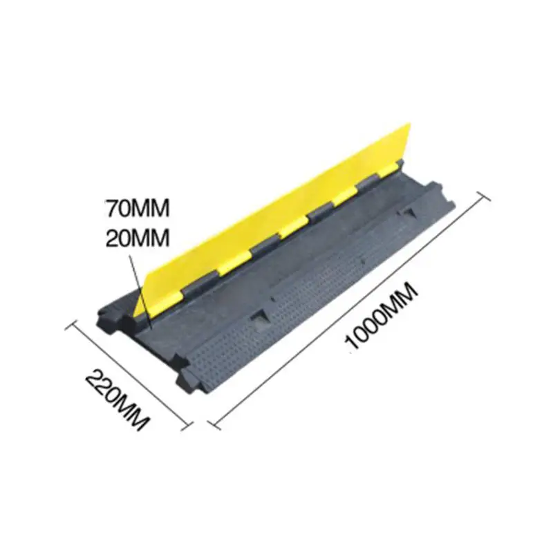 Flexible 5 Channel Rubber Base Cable Guard For Wire Protector Hose Ramp For Traffic