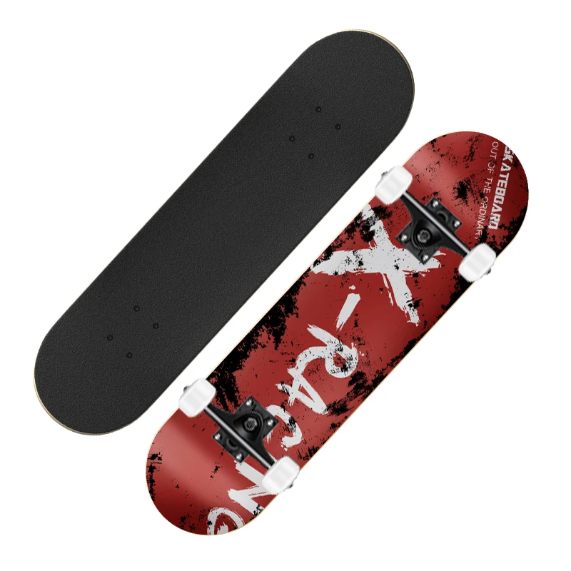 New Arrival 31*8 Inch Colorful Heat Transfer Pattern Skate Board 90A PU Wheels 7 Layer Maple Wood Double Rocker Skateboard