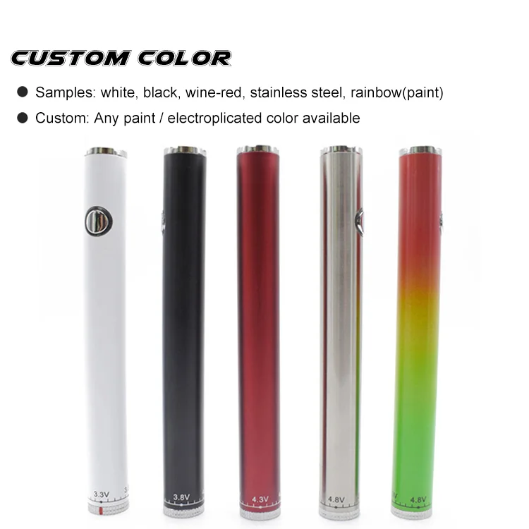 Custom logo bottom twist wax vape pen preheat 510 thread thick cbd oil vape battery with button