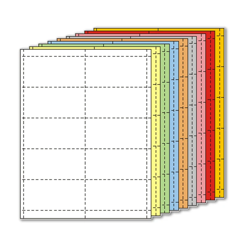 Customize A4 Perforated Copy Paper sheet Price Tag Shelf Edge Labels Tickets
