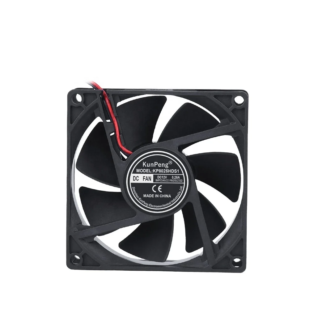 Axial Flow 7 blade cooling fan 0.25A 37dBA 8025 8CM 12V 24V 48V 80x80x25mm 80mm DC Brushless Cooling Fan