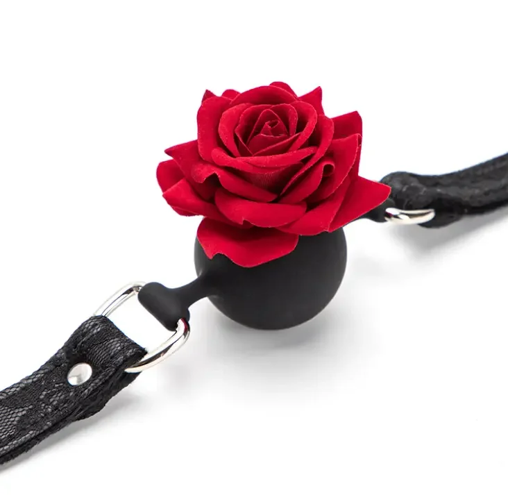 Adult Sex Products SM Bondage Bondage Rose Mouth Plug Collar BDSM Slave Binding Sex Toys