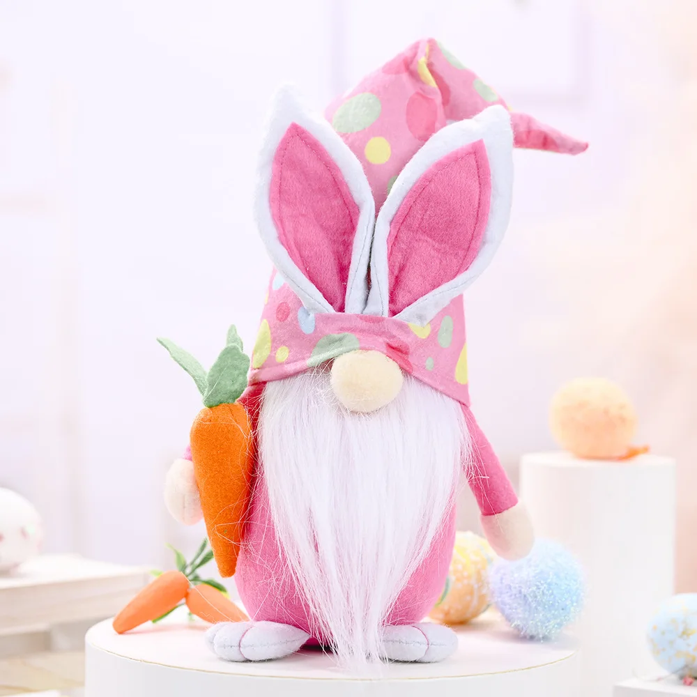 The Easter bunny hug carrots long hat color gnome doll doll elves furnishing articles home decoration products