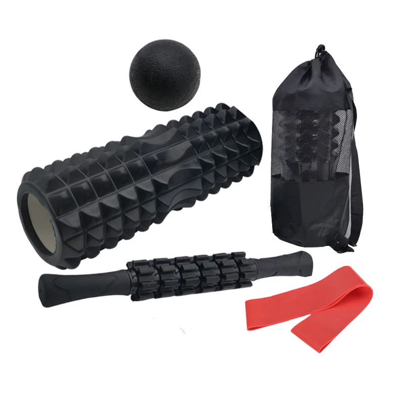 ZT custom logo Exercises Workout fitness yoga bag belt correa resistance band strap Foam Roller yoga accessories kit set